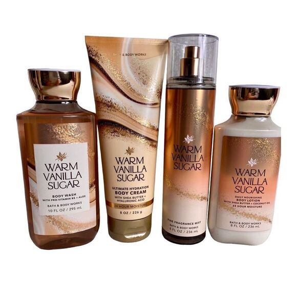 Bath and Body Works WARM VANILLA SUGAR 4 PC Set - Picture 1 of 6